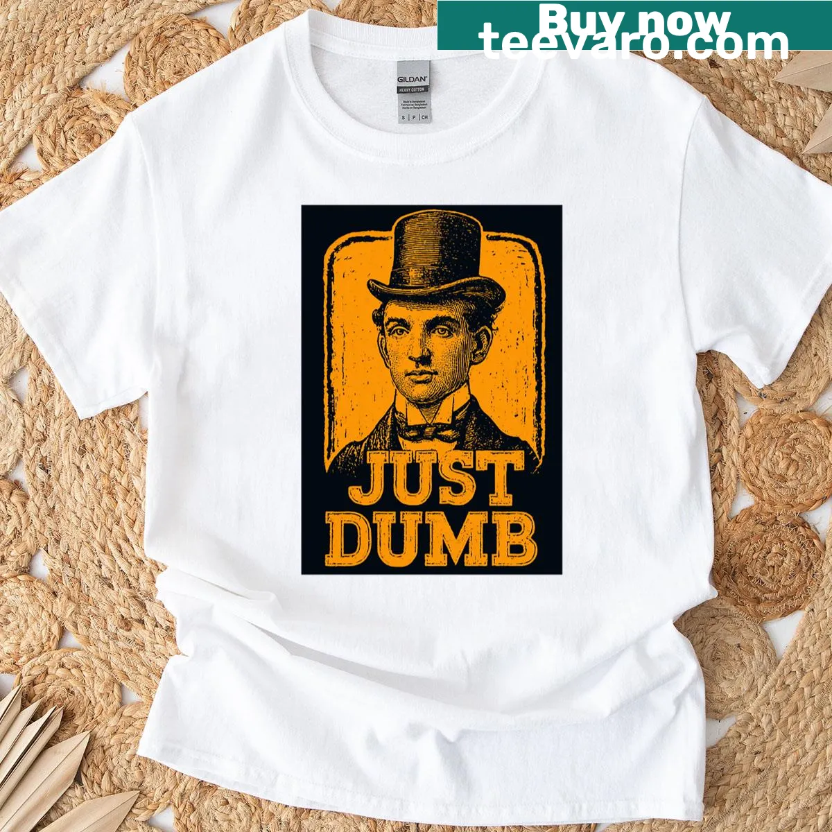 Vintage-style T-shirt featuring a man in a top hat engraving — on a men's t-shirt