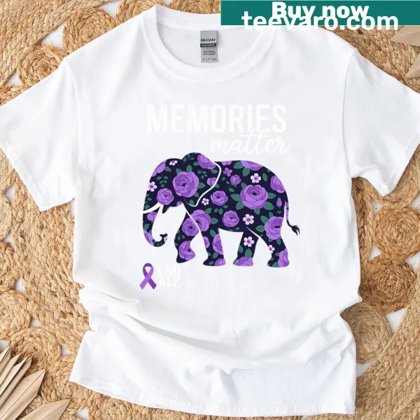 Awareness t-shirt featuring the phrase End Alzheimer's Memories Matter