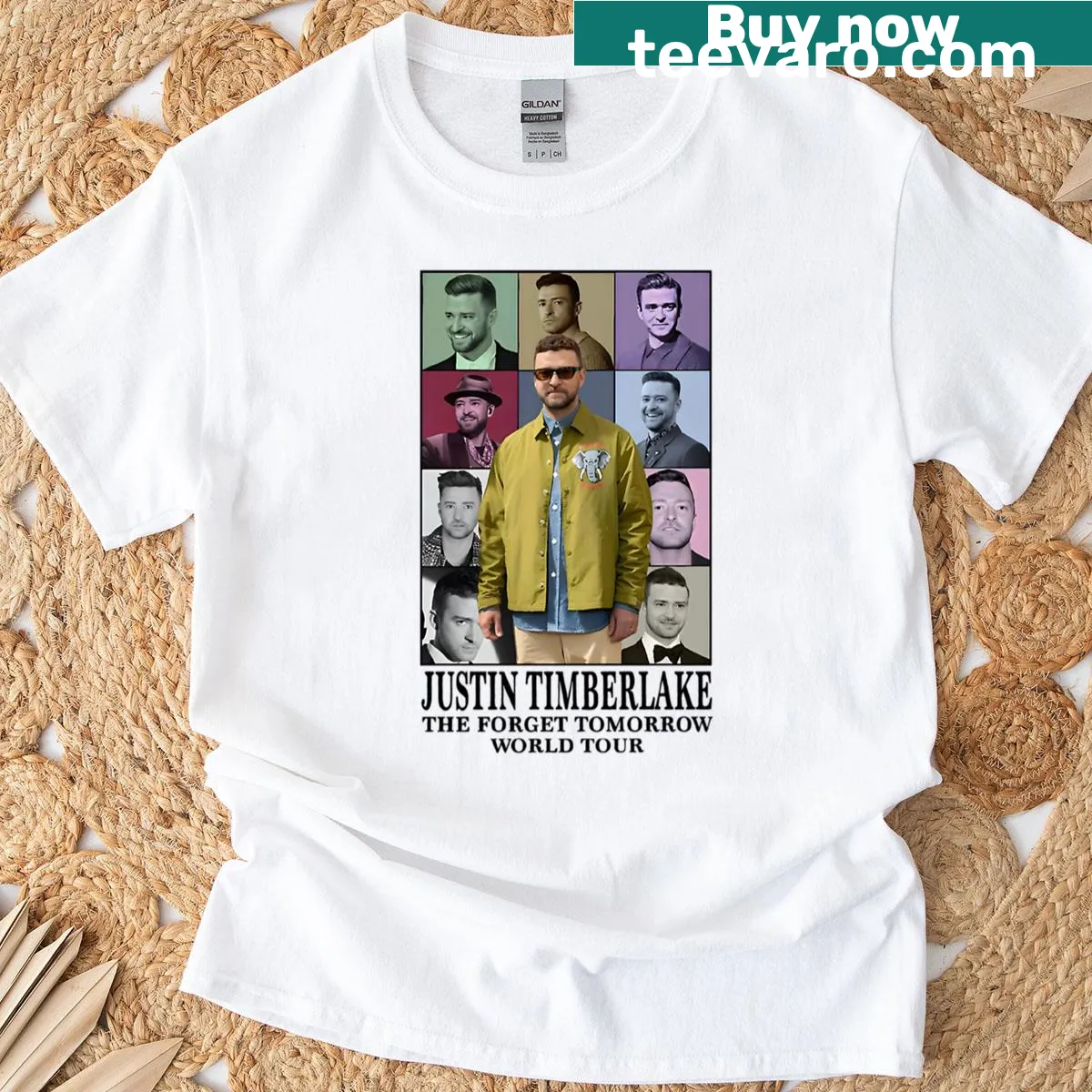 Bold typography on a concert-themed active T-shirt — on a men's t-shirt