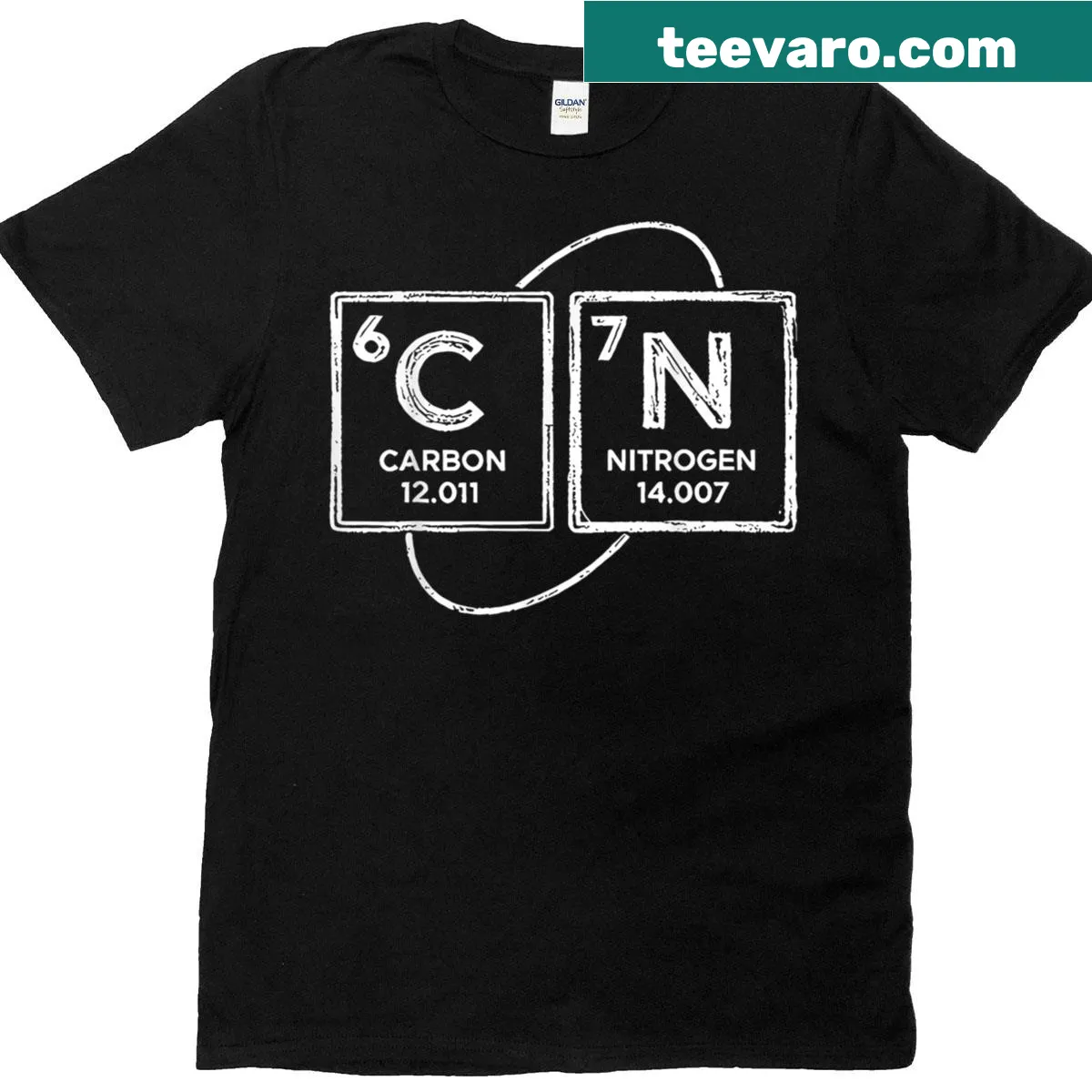Funny science meme periodic table t-shirt — on a men's t-shirt