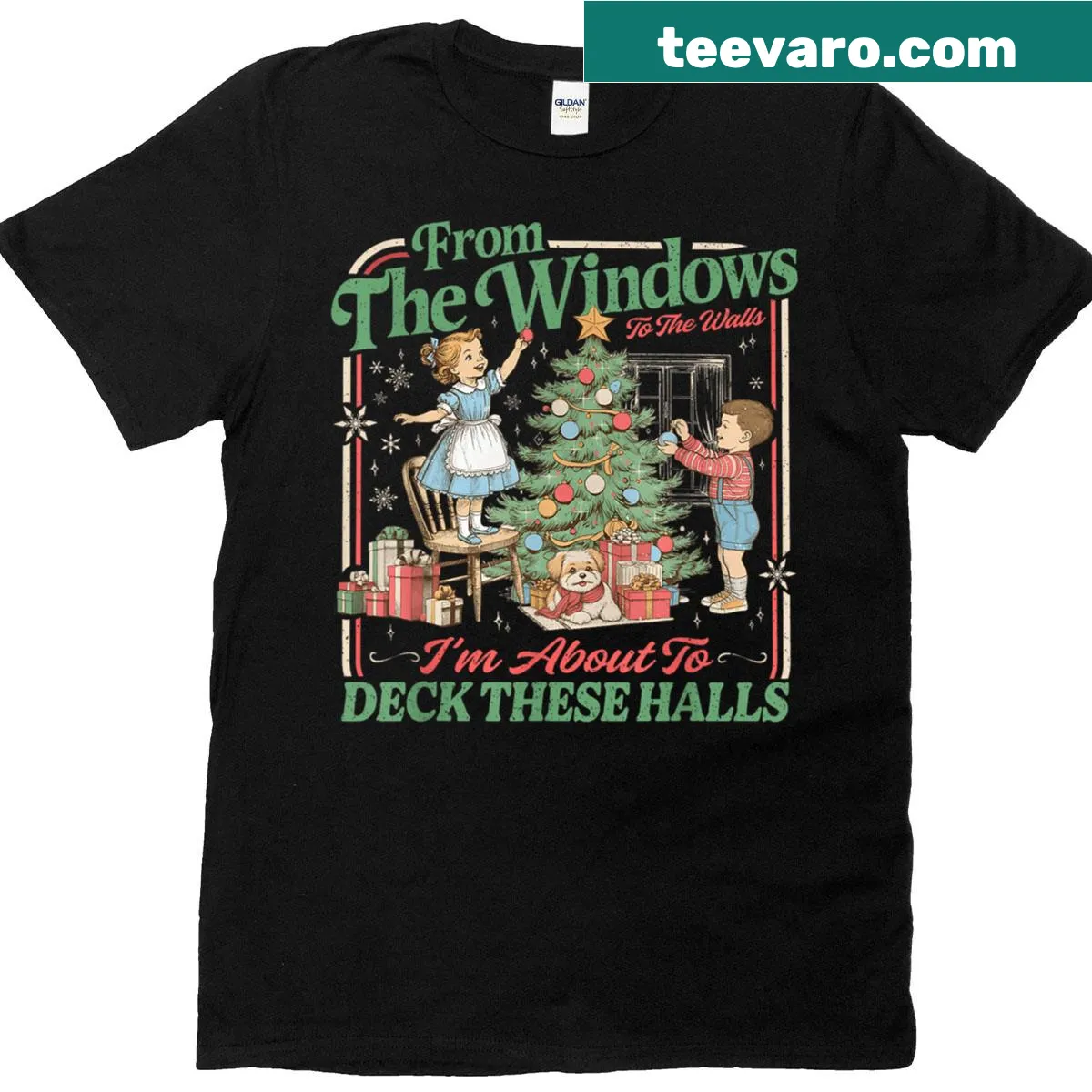 Holiday party T-shirt with 'From The Windows To The Walls' quote — on a men's t-shirt