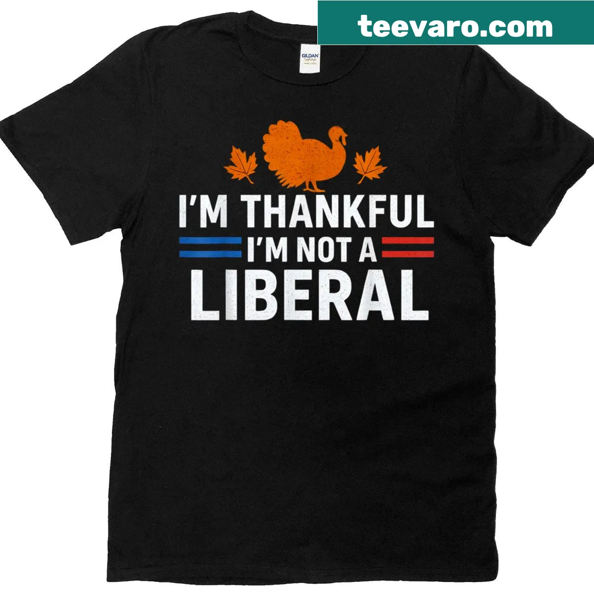 Vintage Thanksgiving t-shirt with humorous political text — on a men's t-shirt