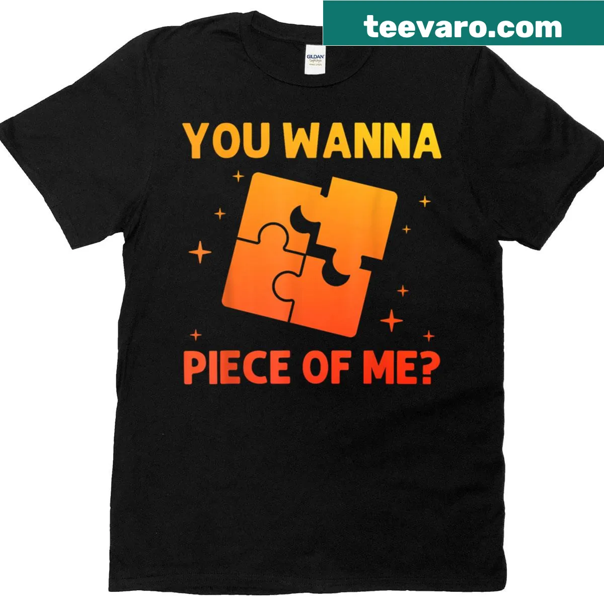 Jigsaw puzzle-themed graphic t-shirt with playful text for puzzle lovers — on a men's t-shirt