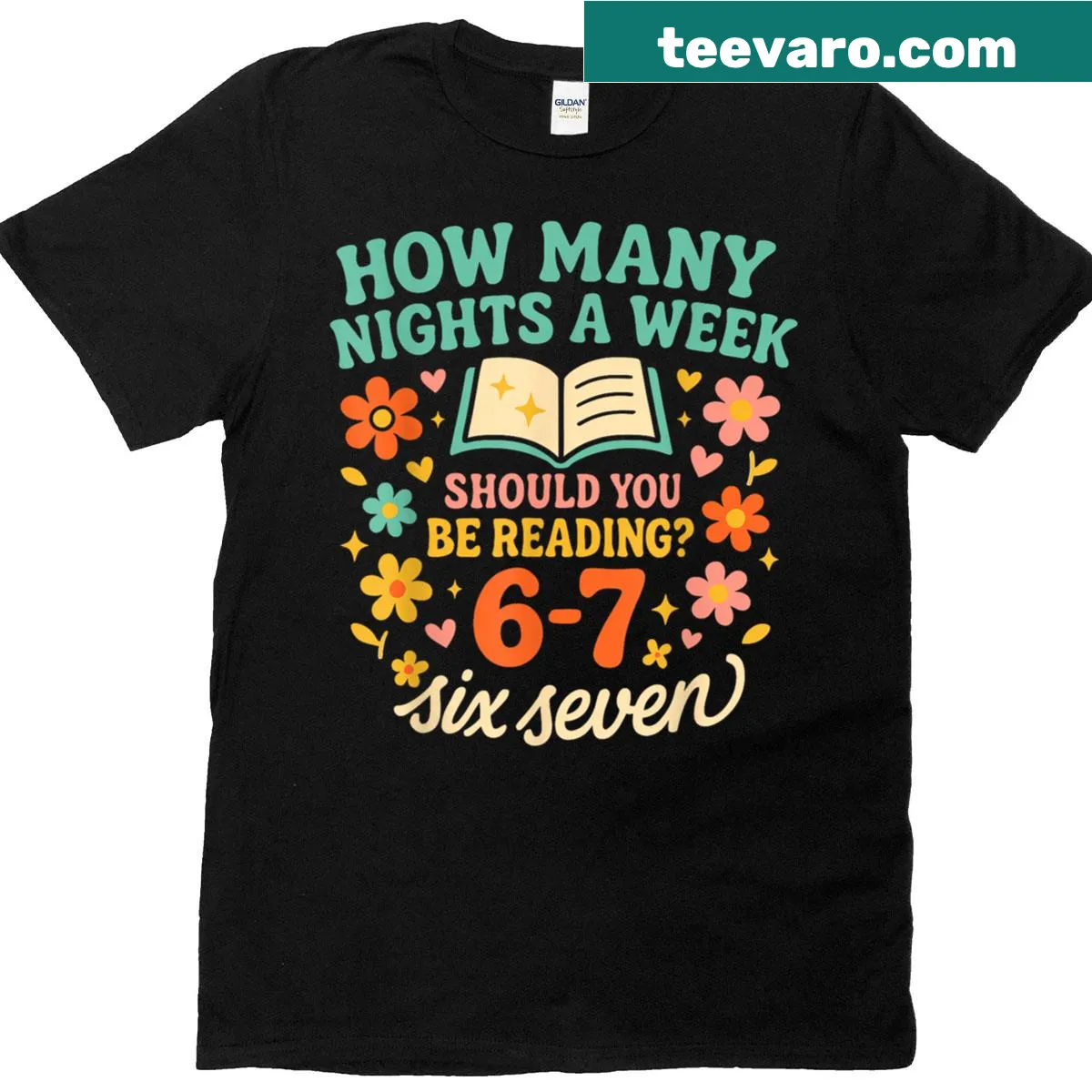Funny teacher design featuring six seven meme text — on a men's t-shirt