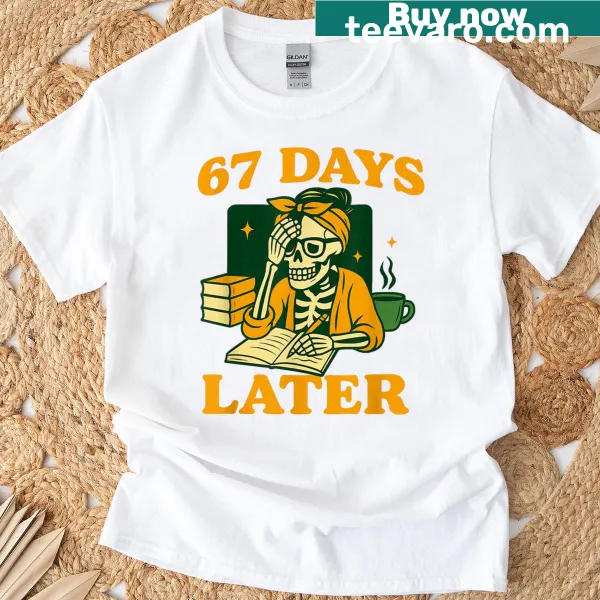 Humorous teacher t-shirt with skeleton design and playful text