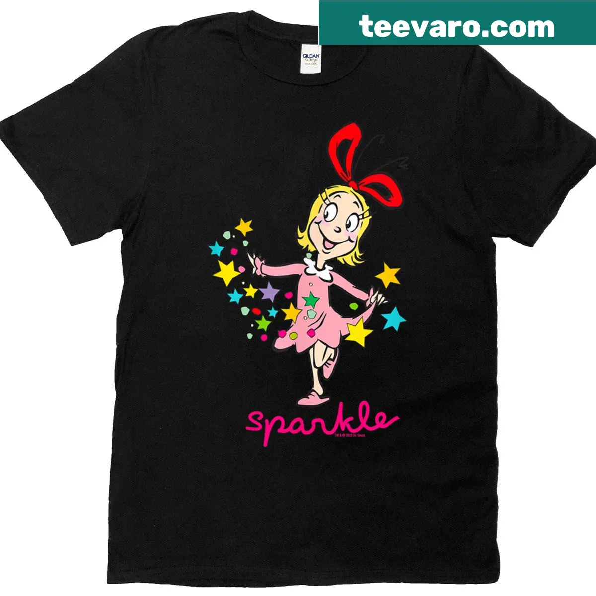 Officially licensed t-shirt featuring Grinch and Cindy Lou Who — on a men's t-shirt