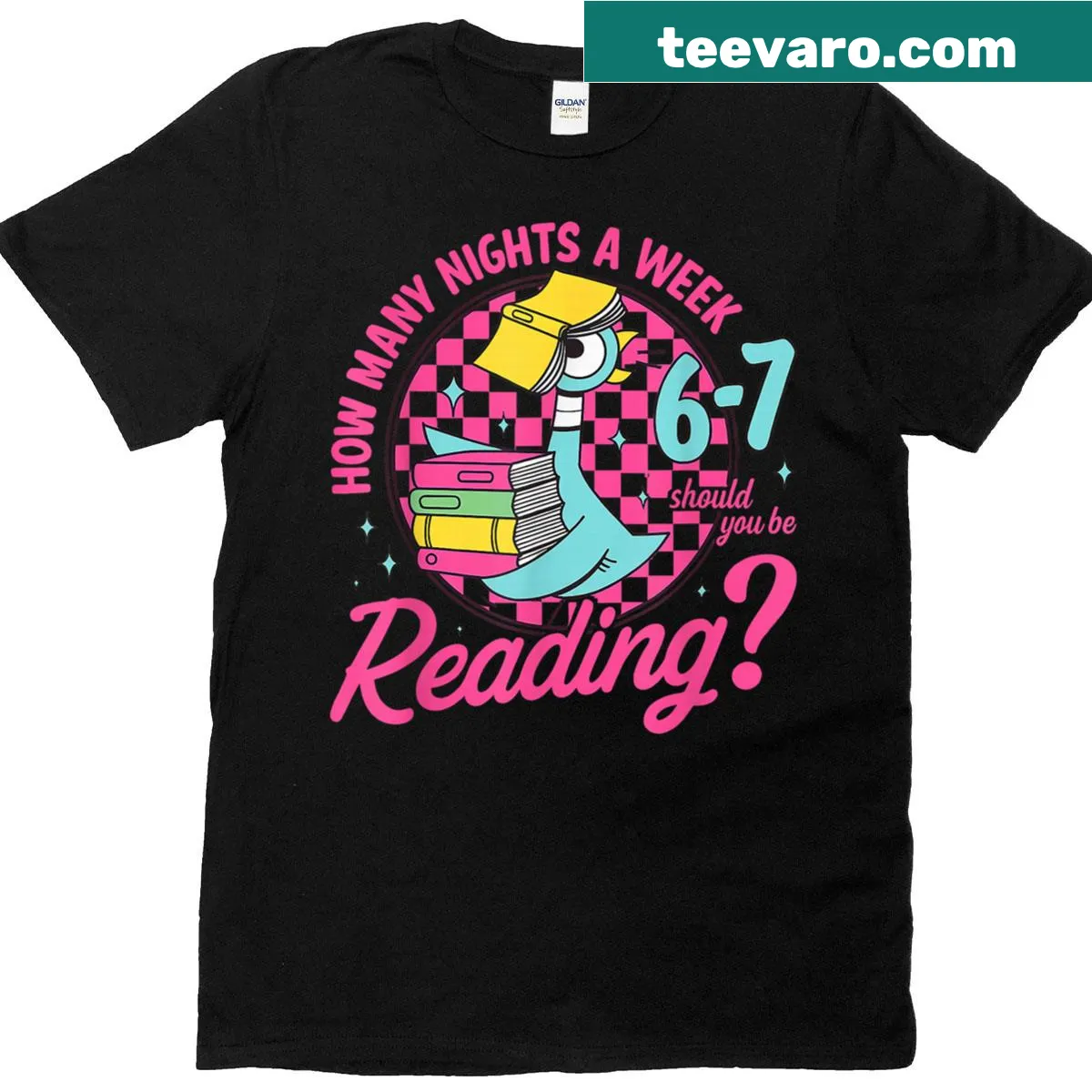 Teacher t-shirt featuring humorous text about reading frequency — on a men's t-shirt