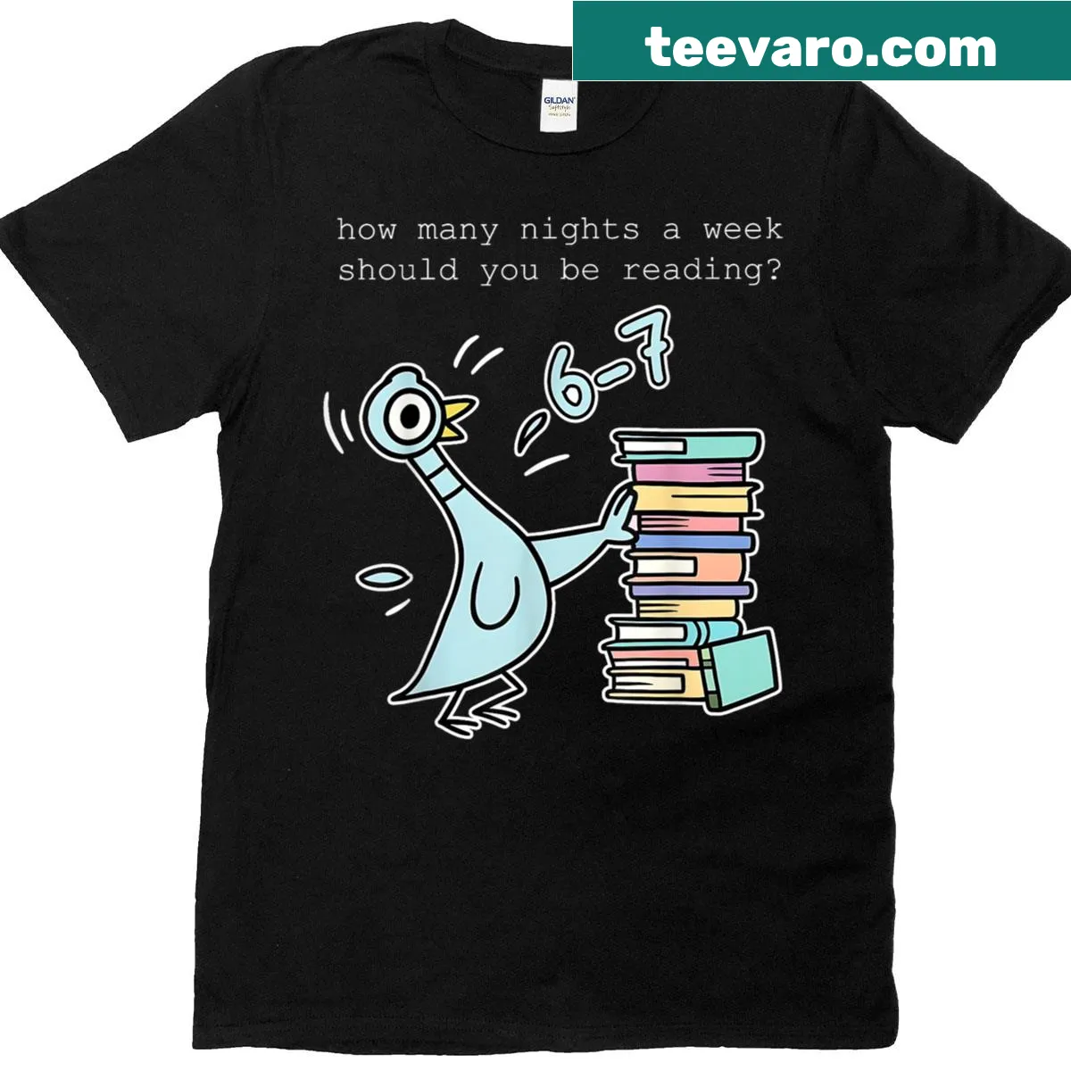 Minimalist t-shirt asking about reading frequency — on a men's t-shirt