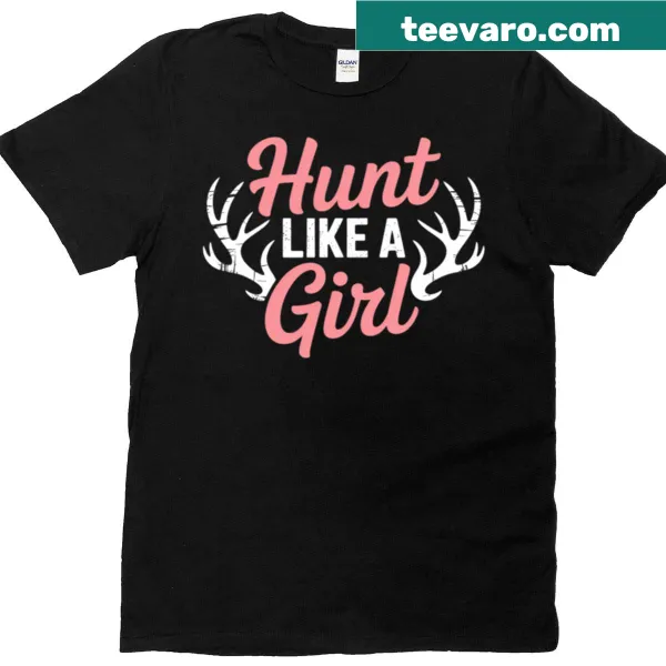 Empowering t-shirt for women hunters with playful hunting graphics