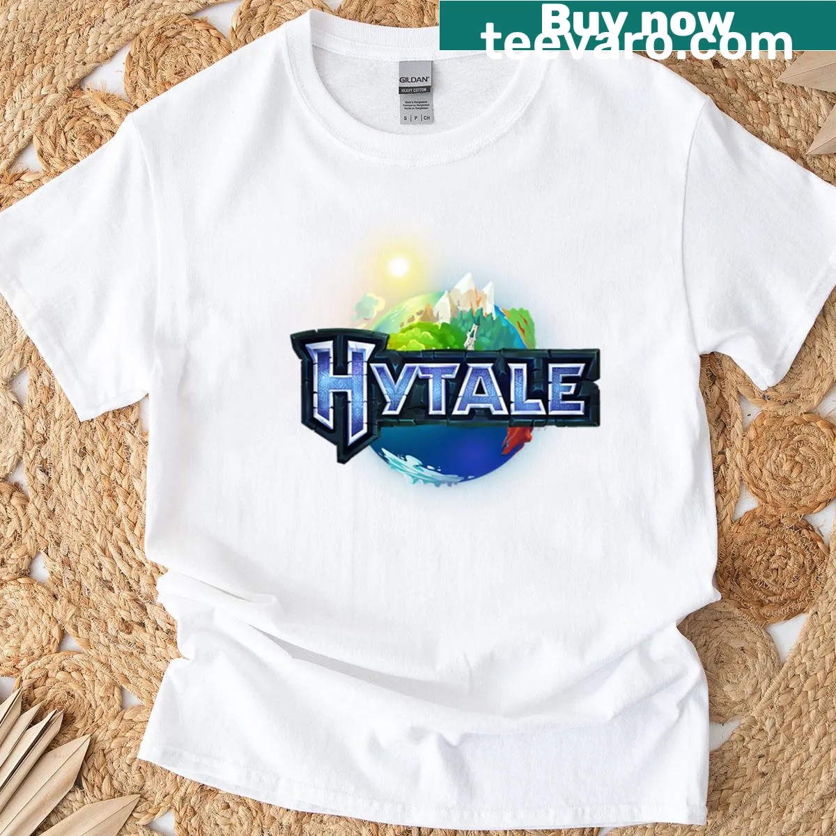 Hytale Logo T-shirt featuring prominent game logo design — on a men's t-shirt