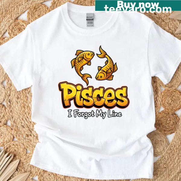 Playful t-shirt featuring whimsical Pisces-themed graphic.