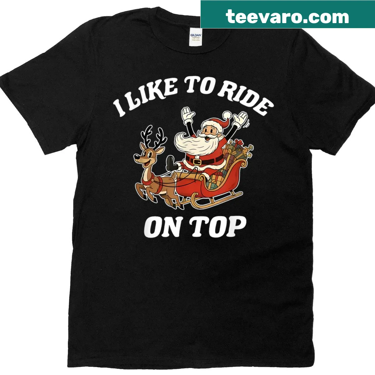 Inappropriate Santa Christmas shirt with edgy quote — on a men's t-shirt