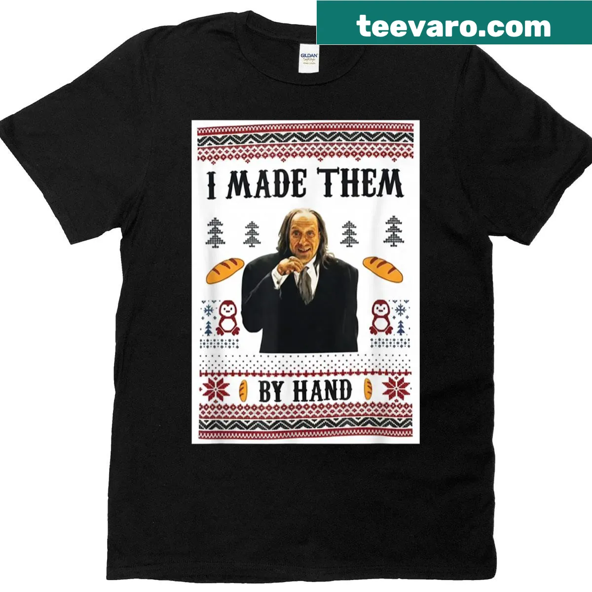 Funny T-shirt with the phrase 'I Made Them By Hand' — on a men's t-shirt