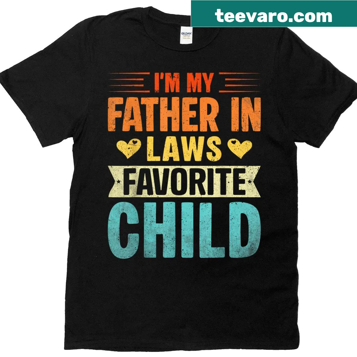 Funny shirt stating I'm My Father In Laws Favorite Child — on a men's t-shirt
