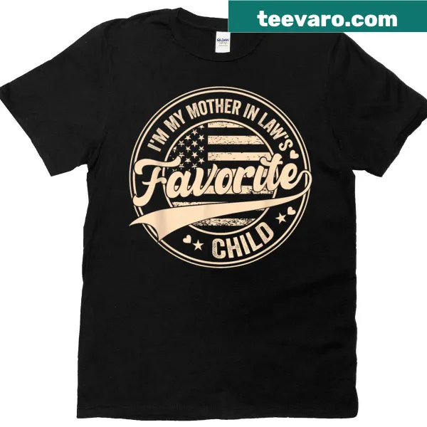 Funny t-shirt declaring favorite child status with playful text