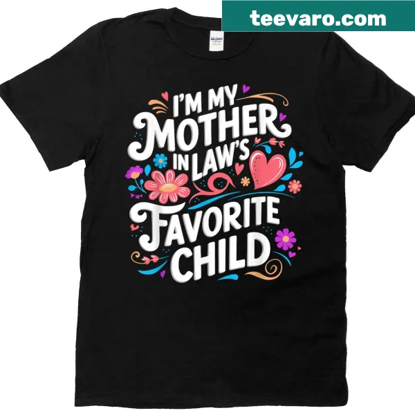 Funny t-shirt claiming favorite child status with playful graphics