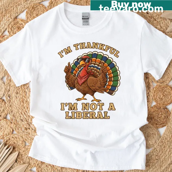 Sarcastic Thanksgiving graphic on a patriotic T-shirt