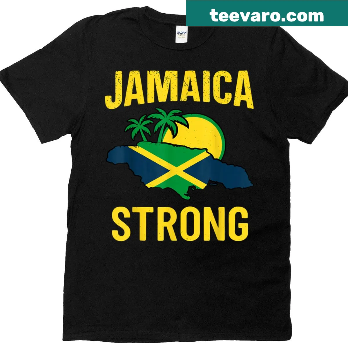 Heart design with Jamaican flag on a T-shirt — on a men's t-shirt