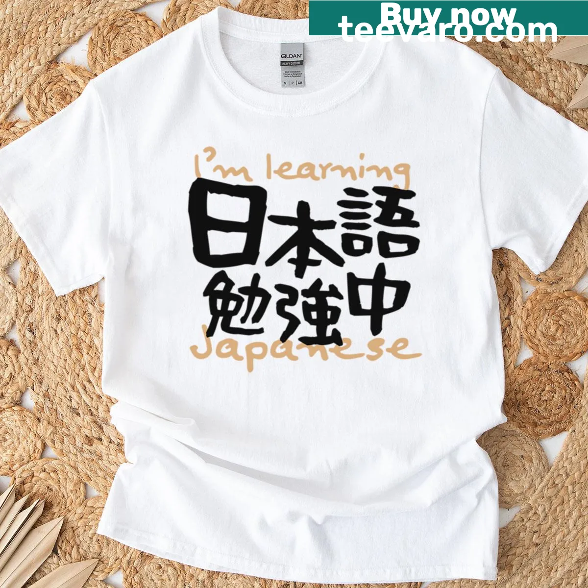 Japanese learning-themed T-shirt for language enthusiasts — on a men's t-shirt