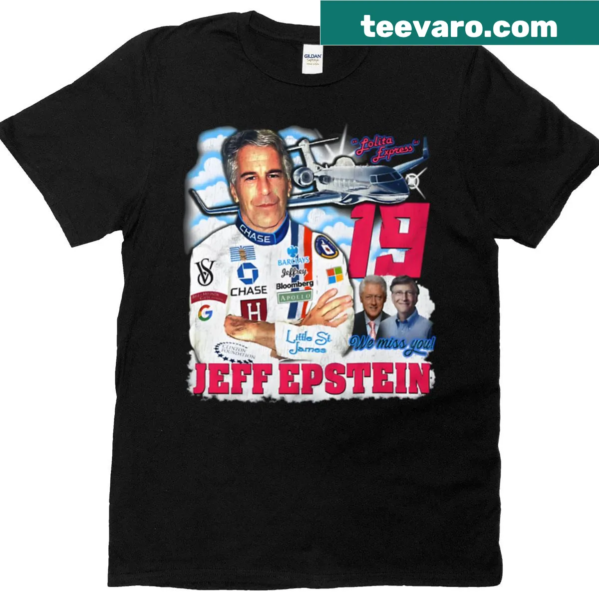 Bold T-shirt with a graphic referencing Jeffrey Epstein — on a men's t-shirt