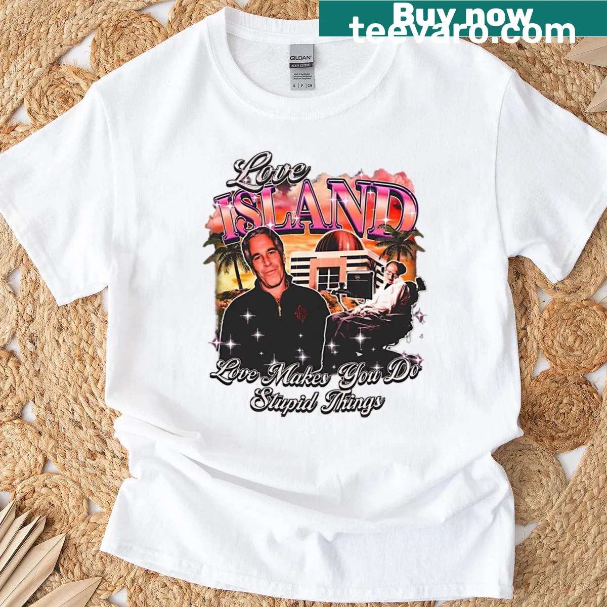 Edgy graphic tee featuring text 'Love Makes You Do Stupid Things' — on a men's t-shirt