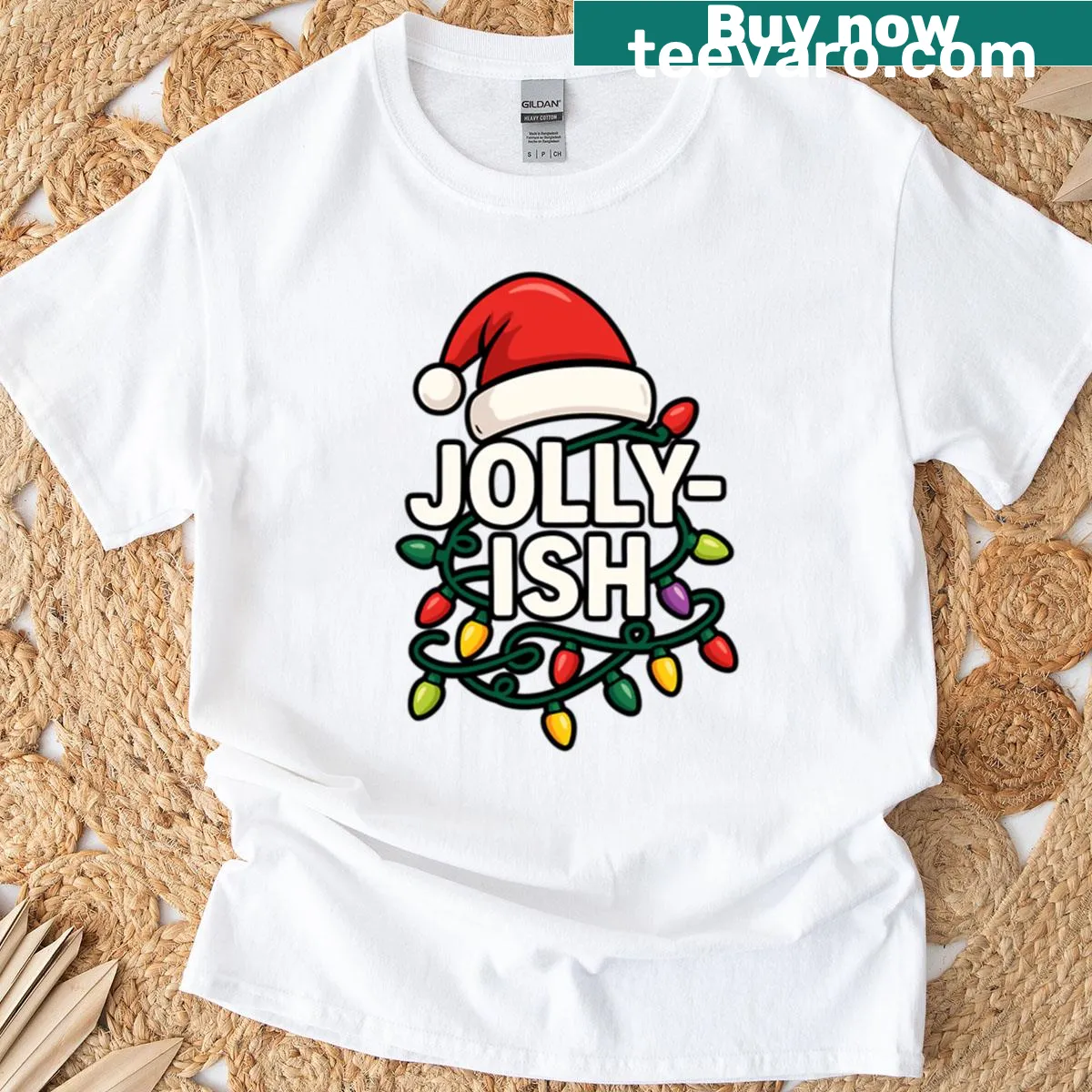 Sarcastic typography T-shirt featuring a funny Santa design — on a men's t-shirt