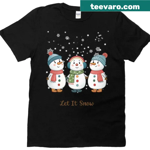 Illustrated snowman on a festive Christmas t-shirt
