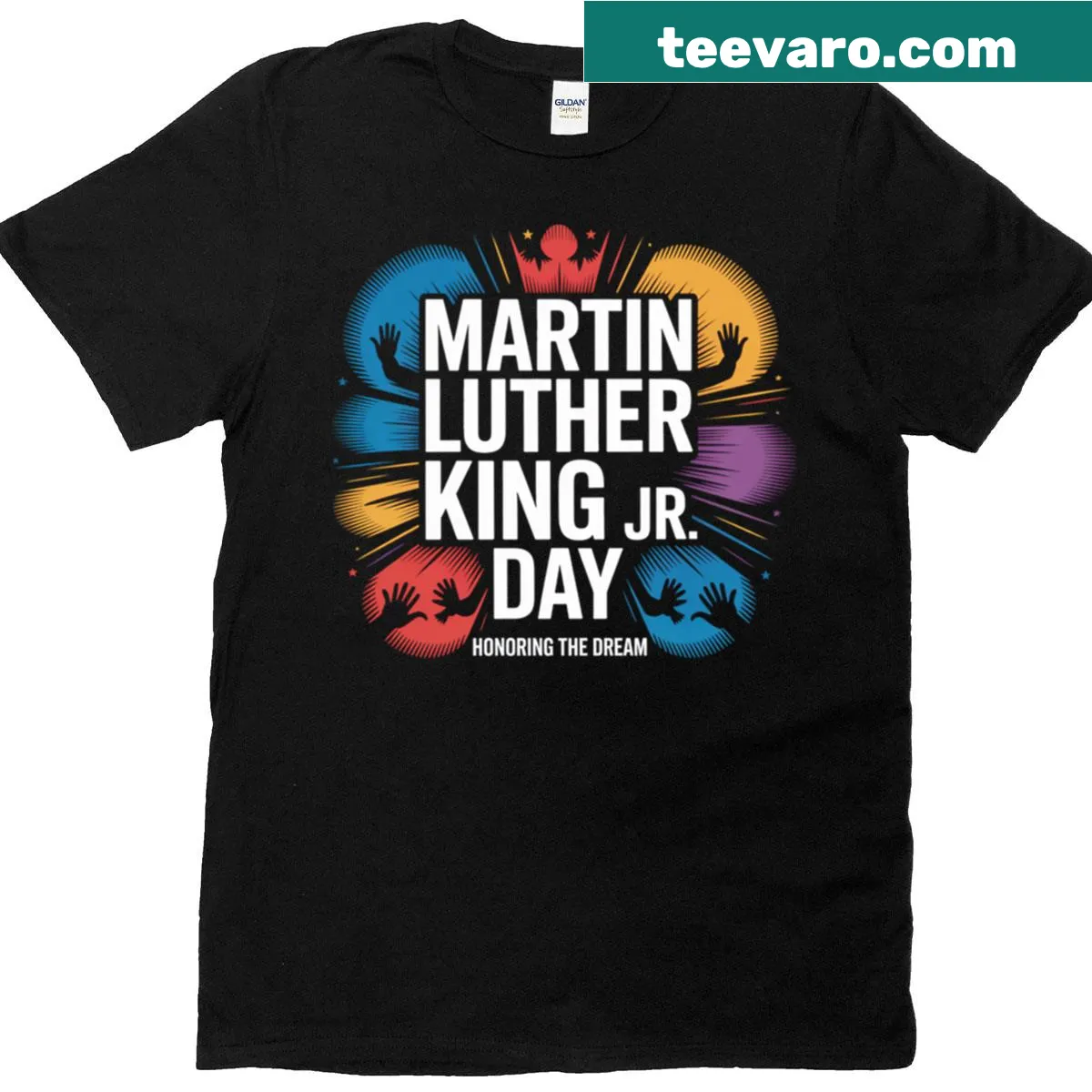 T-shirt honoring Martin Luther King Day with the phrase Honoring The Dream — on a men's t-shirt