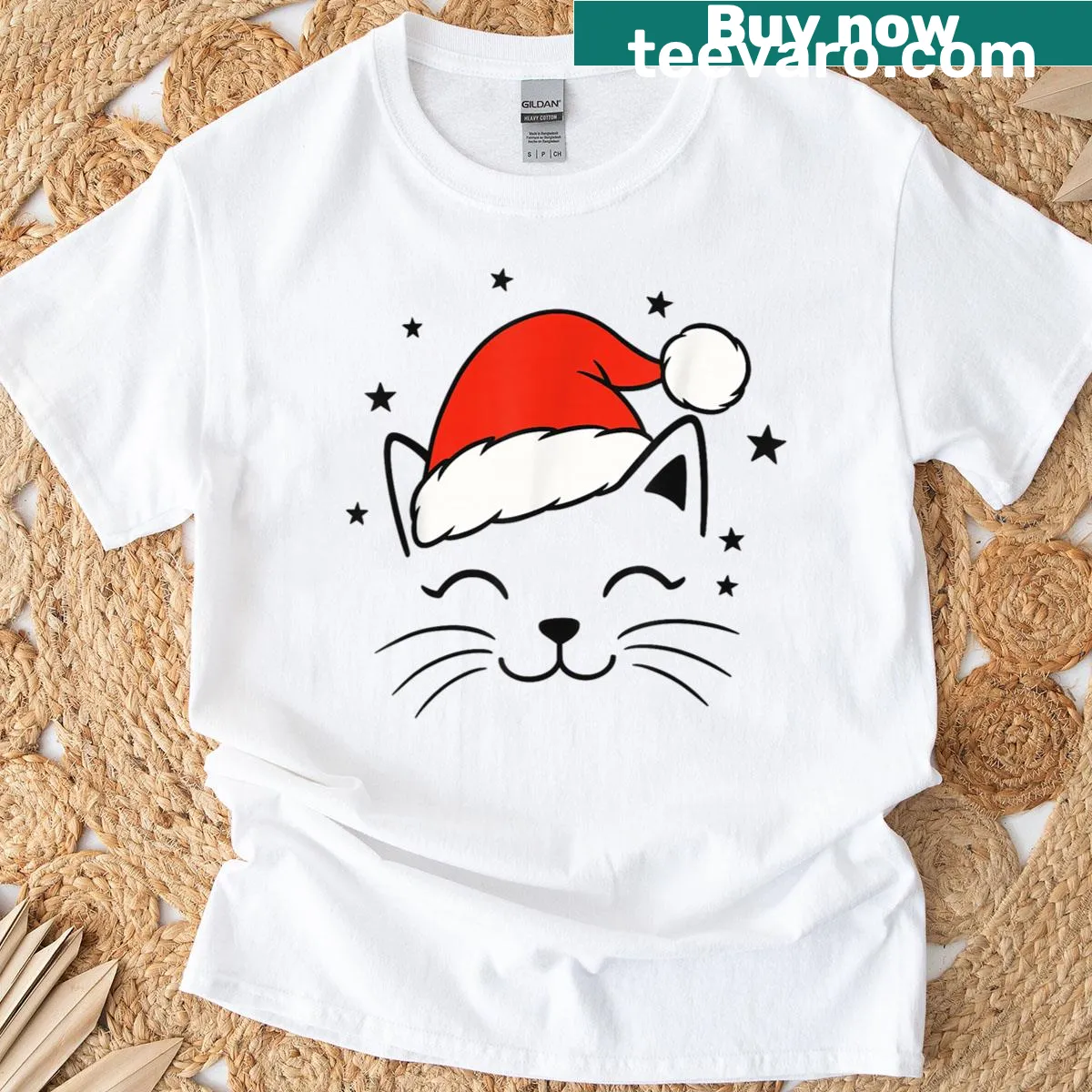 Cute kittens in Santa hats for a festive cat-themed design — on a men's t-shirt