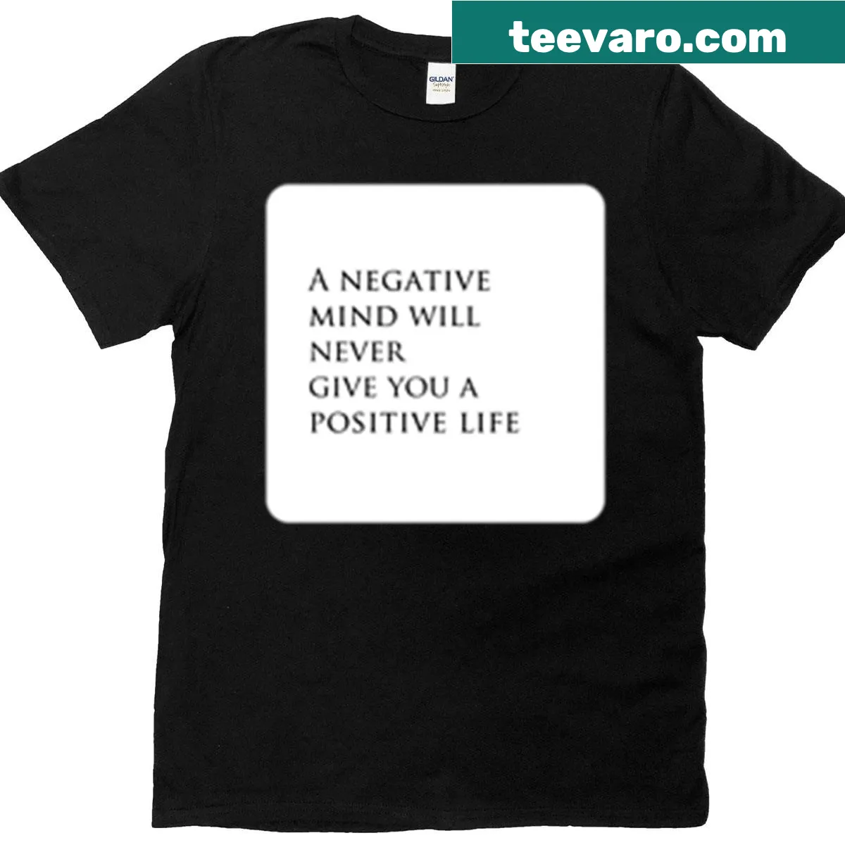 Minimalist quote design featured on a t-shirt. — on a men's t-shirt