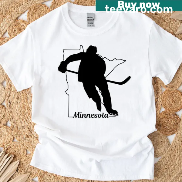 Dynamic Minnesota hockey-themed T-shirt design