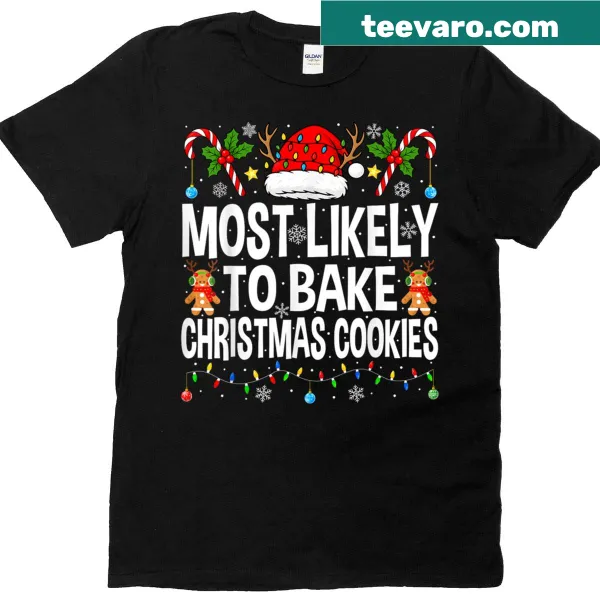 Charming holiday baking t-shirt celebrating Christmas cookies