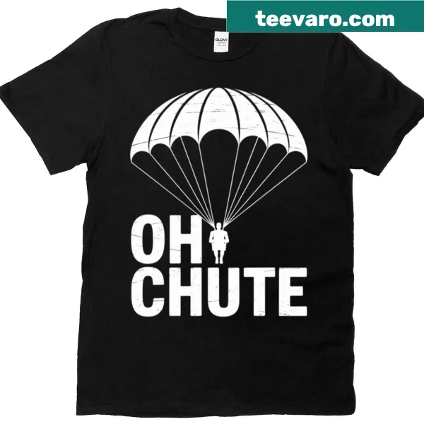 Funny skydiving t-shirt with parachute jumping phrase
