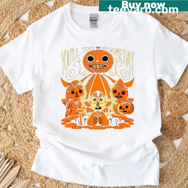 Whimsical vegetable graphic on harvest festival t-shirt