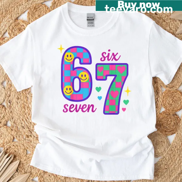 Meme-themed T-shirt with Number 6 text for women and girls