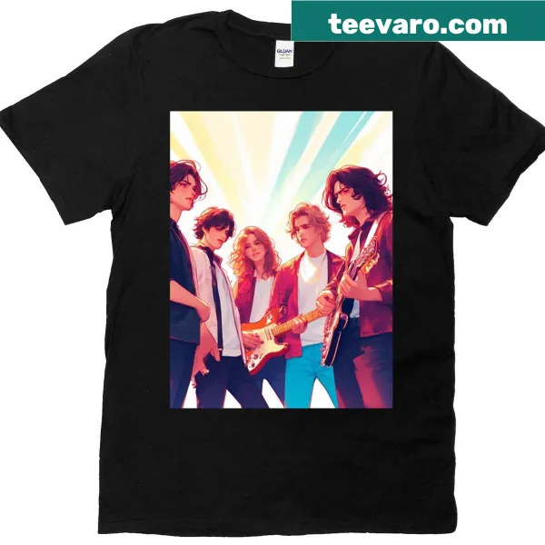 Rock band illustration T-shirt inspired by vintage concert posters