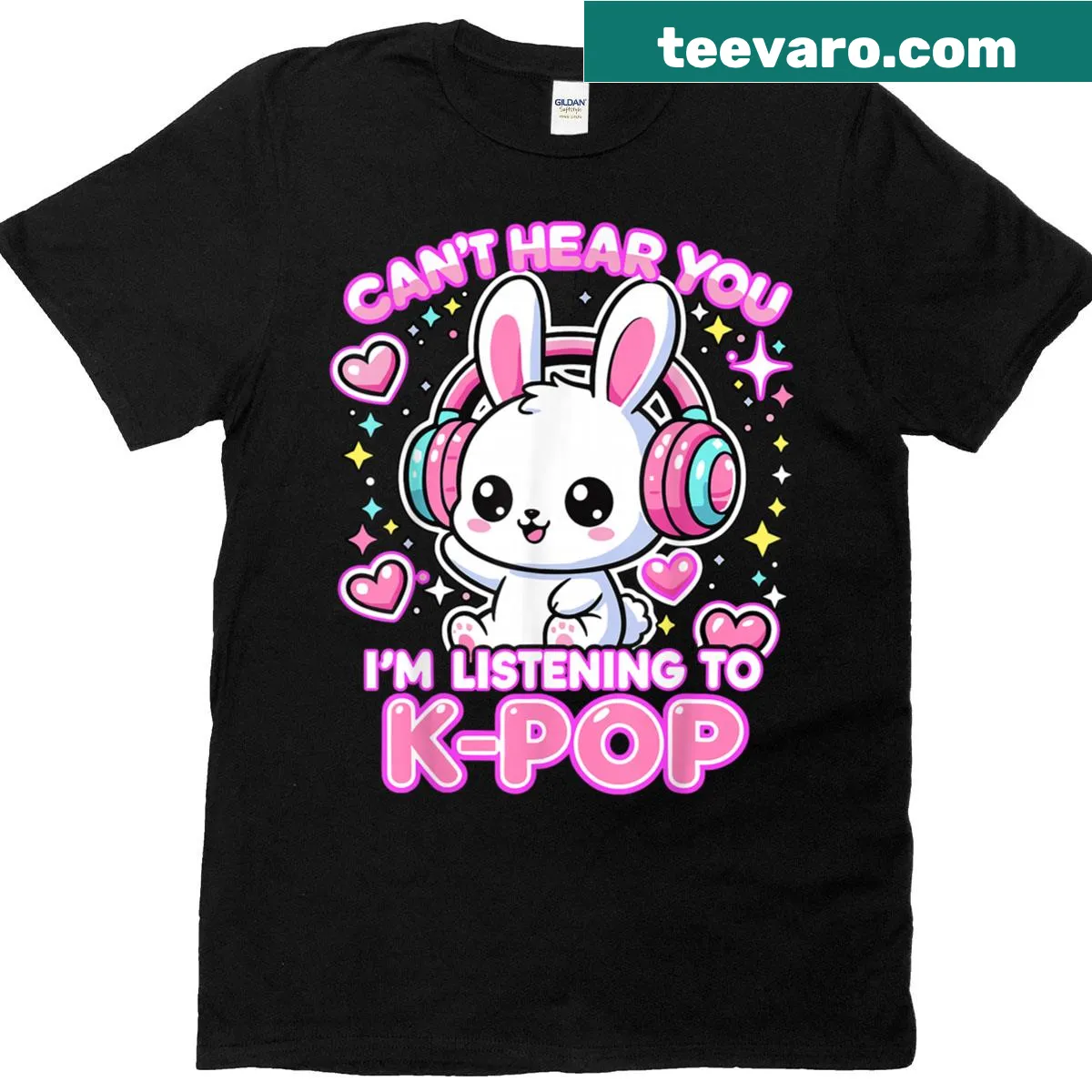 K-pop Lover t-shirt with playful text about listening to K-pop — on a men's t-shirt