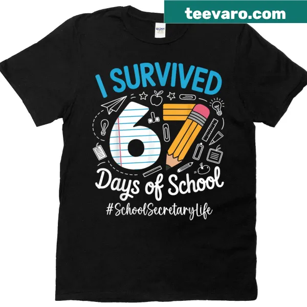 Funny t-shirt for school secretaries with humorous survival text