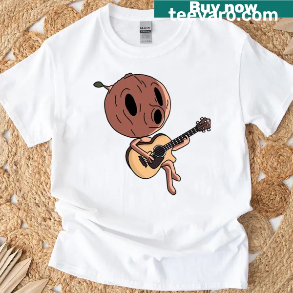Illustrated t-shirt depicting Hilda serenading with an instrument
