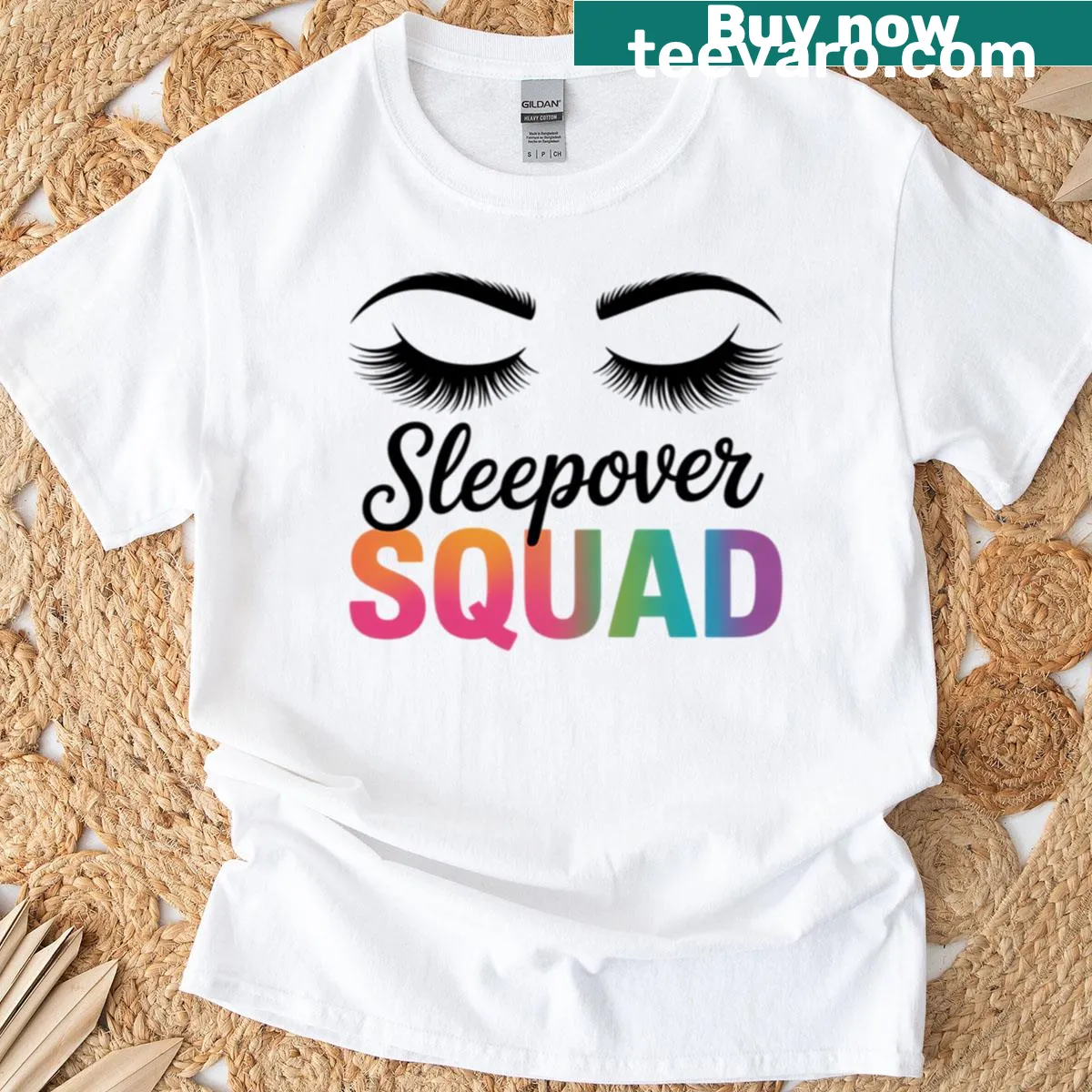 Matching T-shirt for girls celebrating sleepovers — on a men's t-shirt