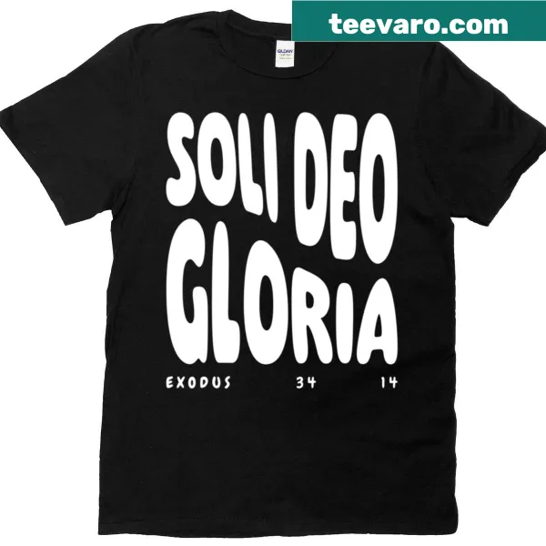 Inspirational Soli Deo Gloria graphic on T-shirt