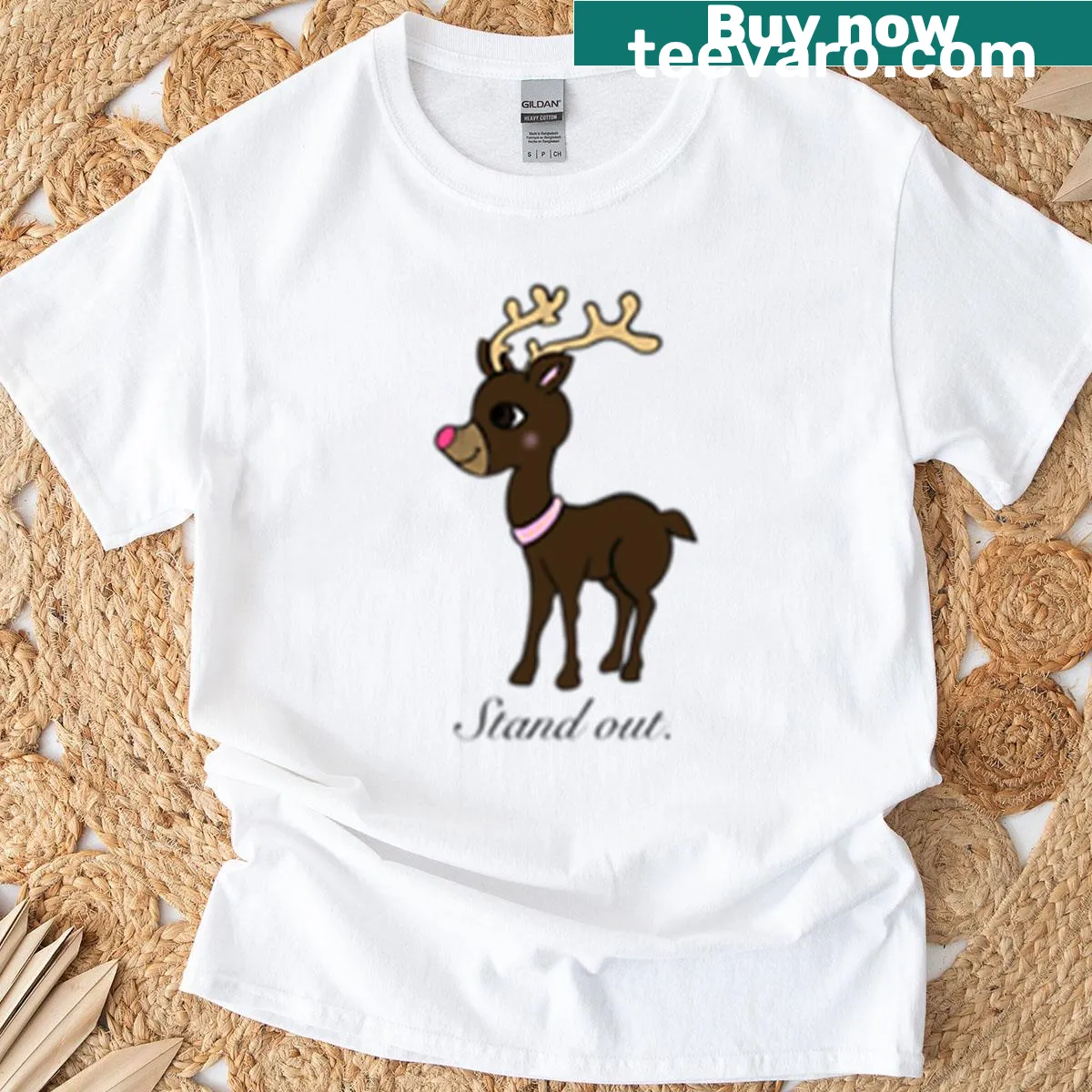 Illustrated deer t-shirt celebrating wildlife and nature — on a men's t-shirt