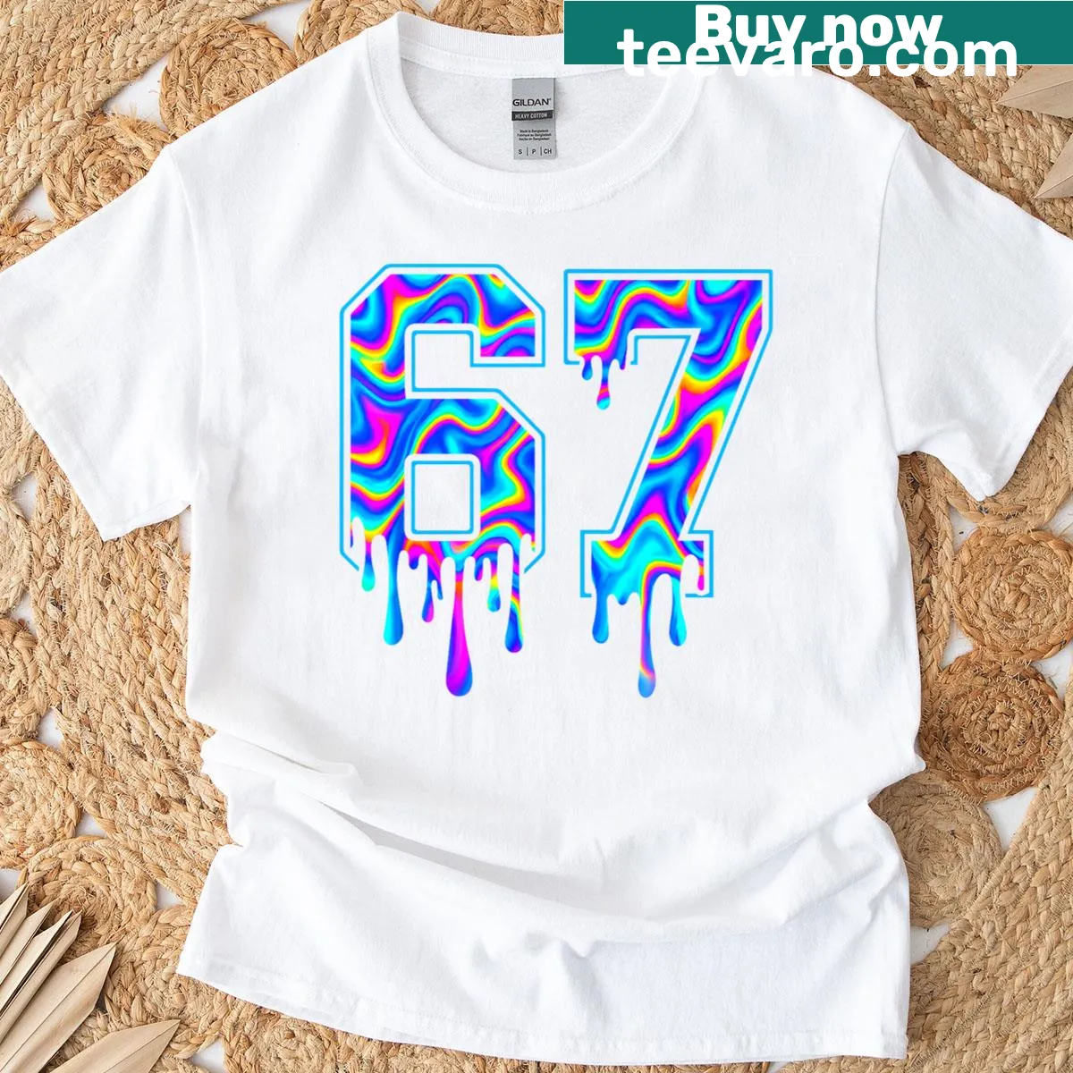 Trendy Gen Alpha slang t-shirt with playful text design — on a men's t-shirt
