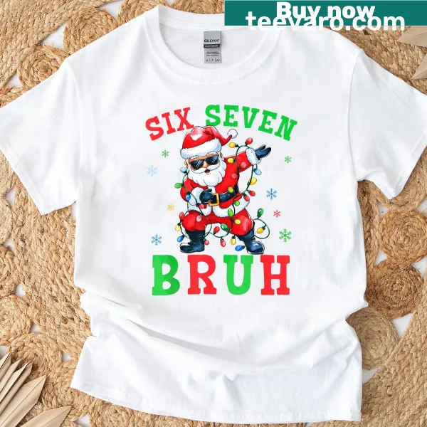 Santa dabbing with meme text on a Christmas t-shirt