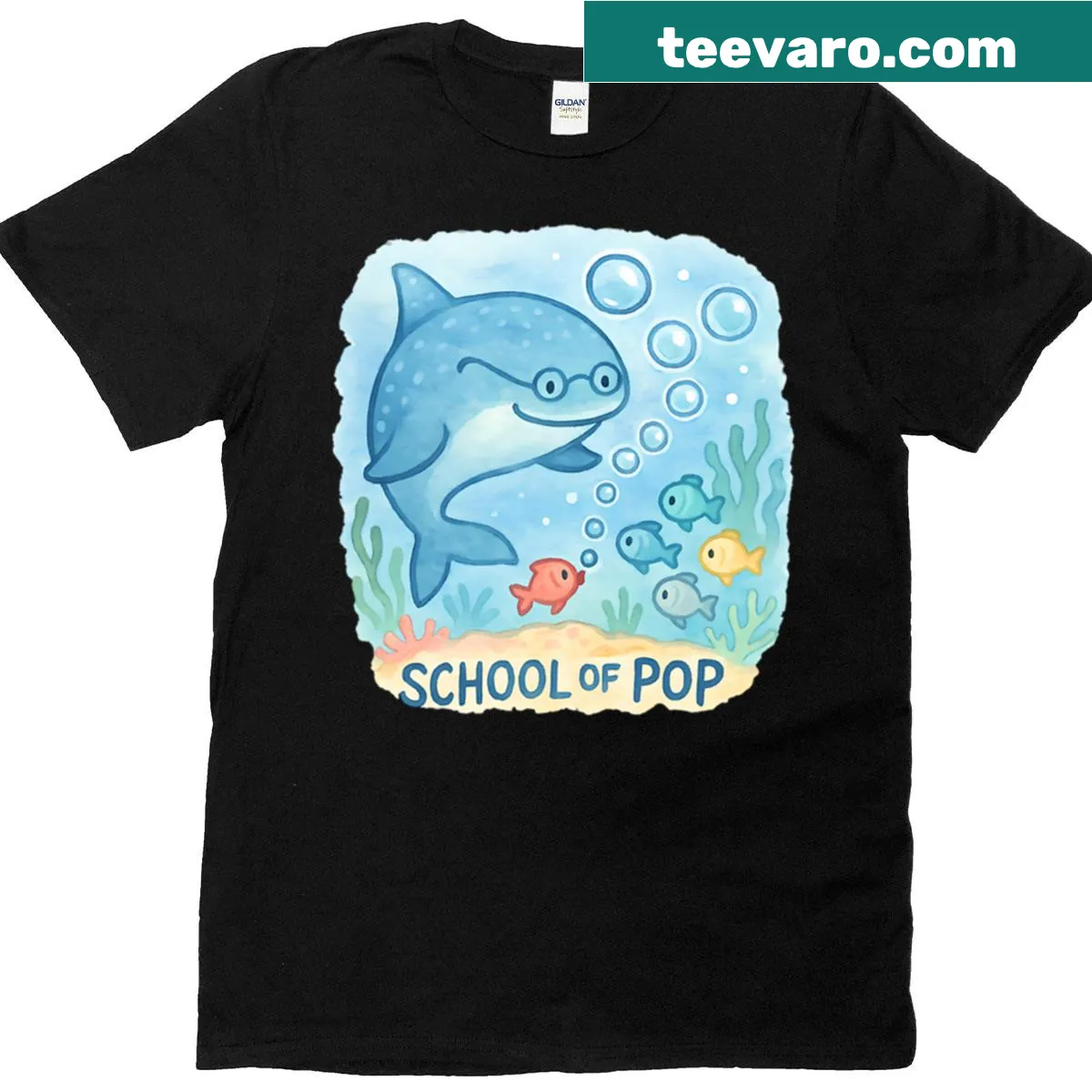 Whale shark illustration t-shirt ideal for teachers and ocean lovers — on a men's t-shirt