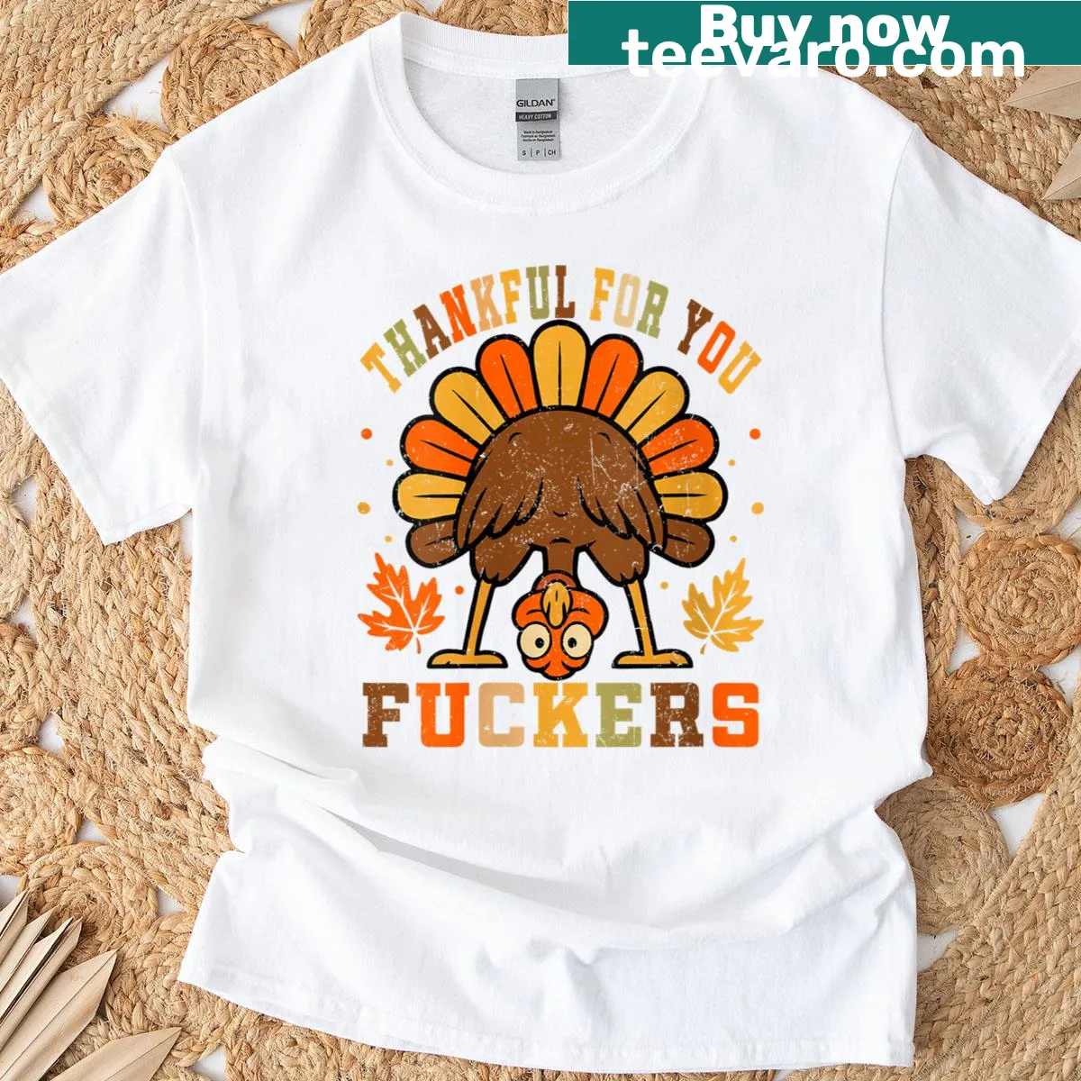Vintage Thanksgiving t-shirt with humorous phrase for women — on a men's t-shirt