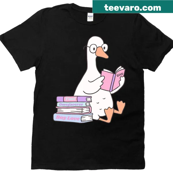Playful T-shirt featuring an illustration of a goose
