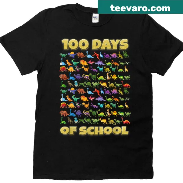Dinosaur graphic T-shirt for celebrating 100 days of school