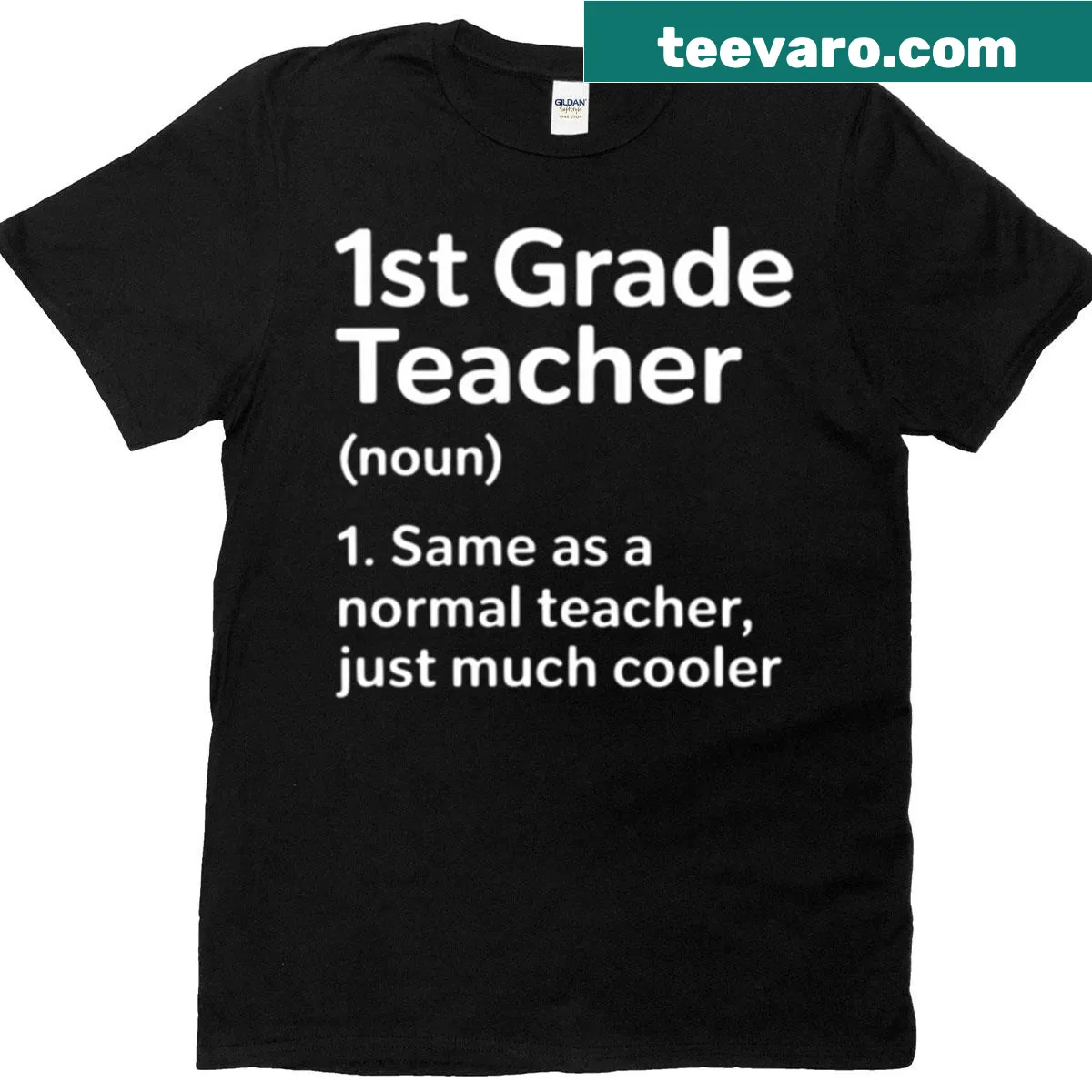 T-shirt with definition of '1st Grade Teacher' — on a men's t-shirt