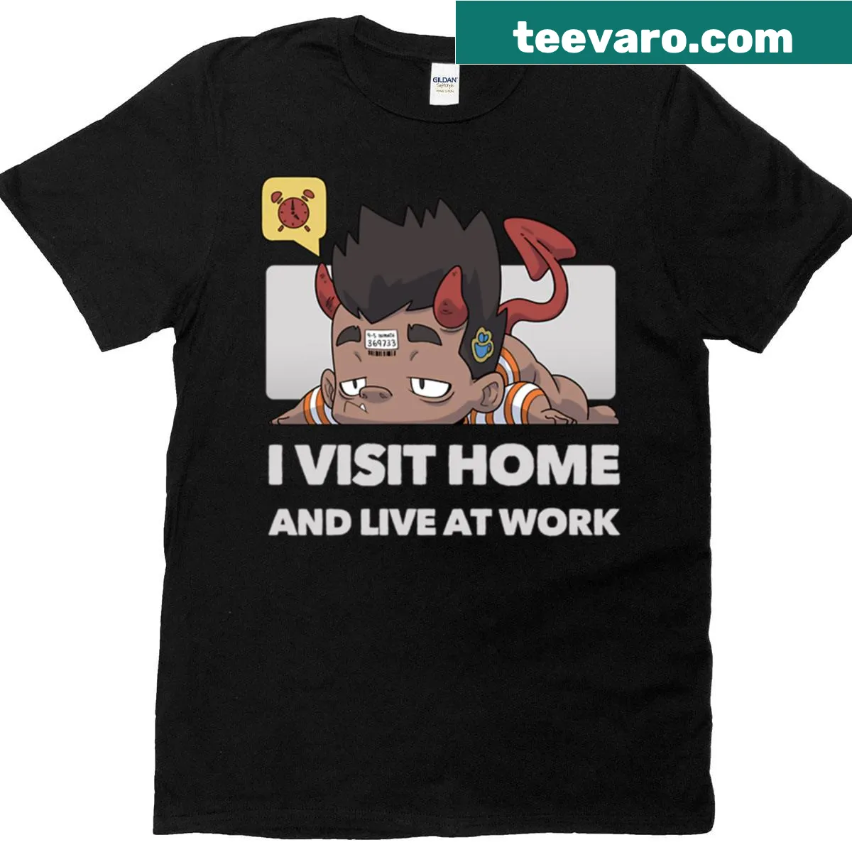 Edgy 9-5 prisoner concept T-shirt — on a men's t-shirt